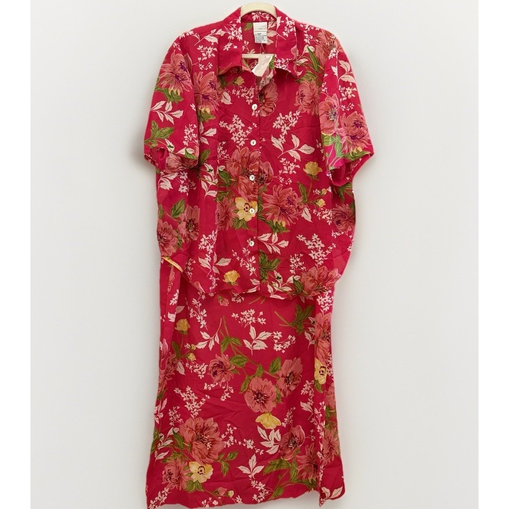 Studio C Woman 20W Pink Floral 2 Piece Maxi Dress NWT Kentucky Derby Feminine